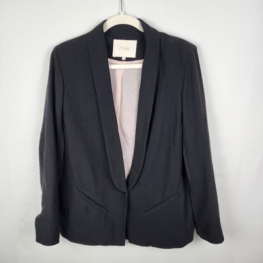 Maje‎ One Button Shaw Collar Blazer 36/S